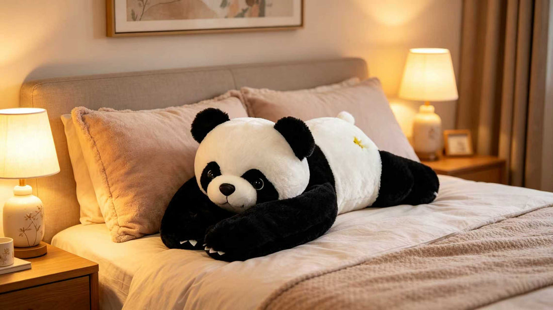 wearable weighted plush toy used at desk for relaxation and reducing anxiety while working